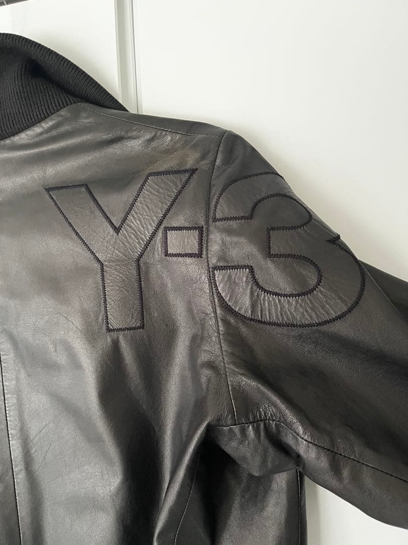 Y-3ヨウジヤマモト レザージャケットフード 美品ですが訳あり