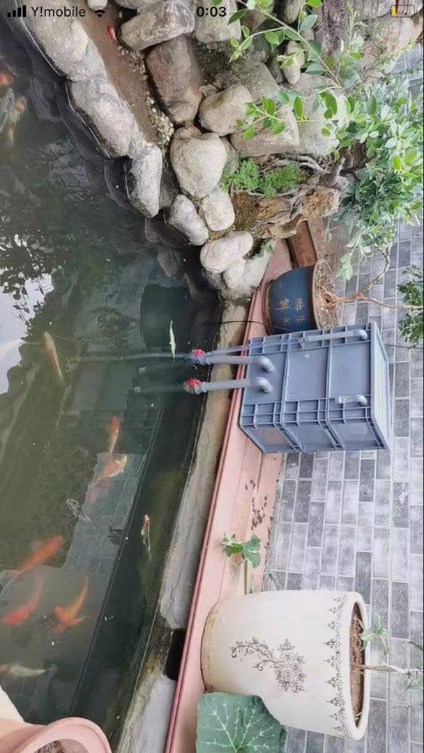 水槽池濾過器、1段階ろ材満タン付き三段式万能濾池大型水槽濾過層フィルター送料込み