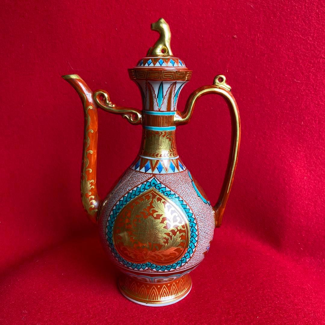 茶道具　九谷焼盛蓋瓶