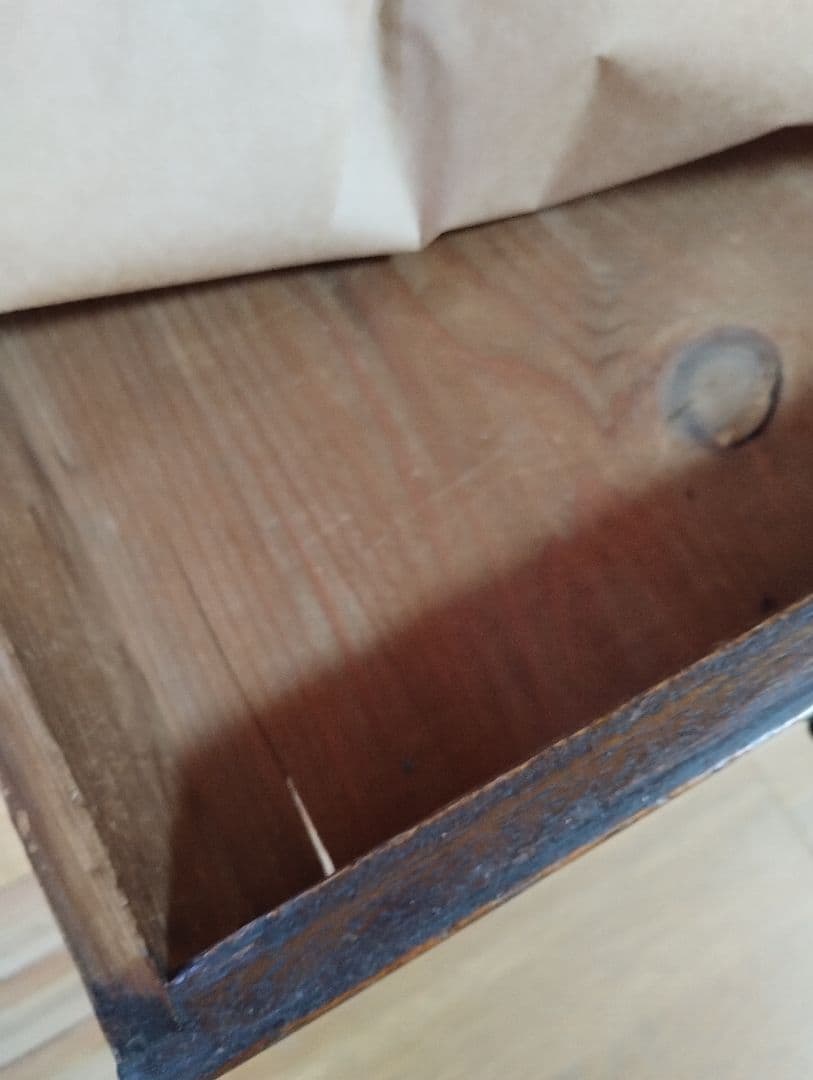 木製引き出し　整理タンス 　箪笥　2段　昭和レトロ　和骨董　古家具　無垢材ベンチ