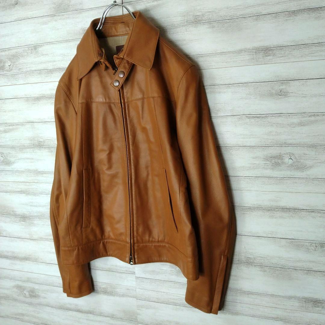 メンズ☆美品☆タケオキクチ　レザージャケット　羊革　本革　ラムレザーMライダース