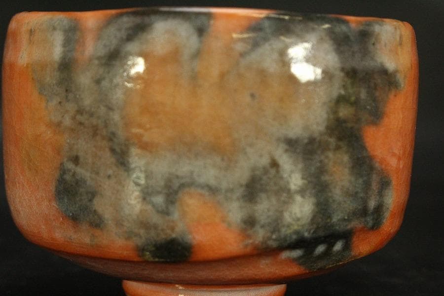 茶道具 楽焼 赤茶碗 昭楽造 栞 共布 共箱 未使用(メ1805)