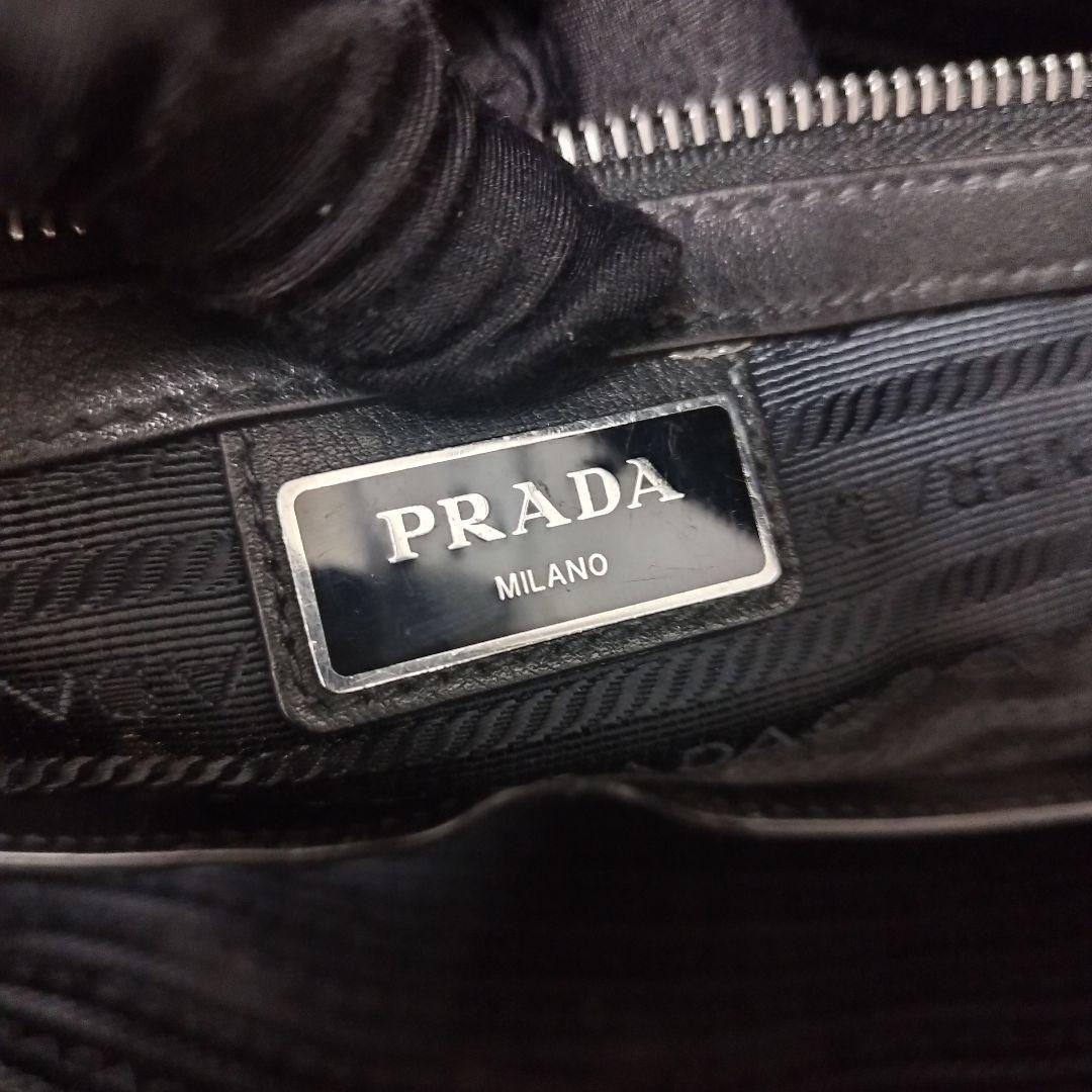 極美品☆　プラダ 2way　オールレザー　ビジネスバッグ　サイドロゴプレート