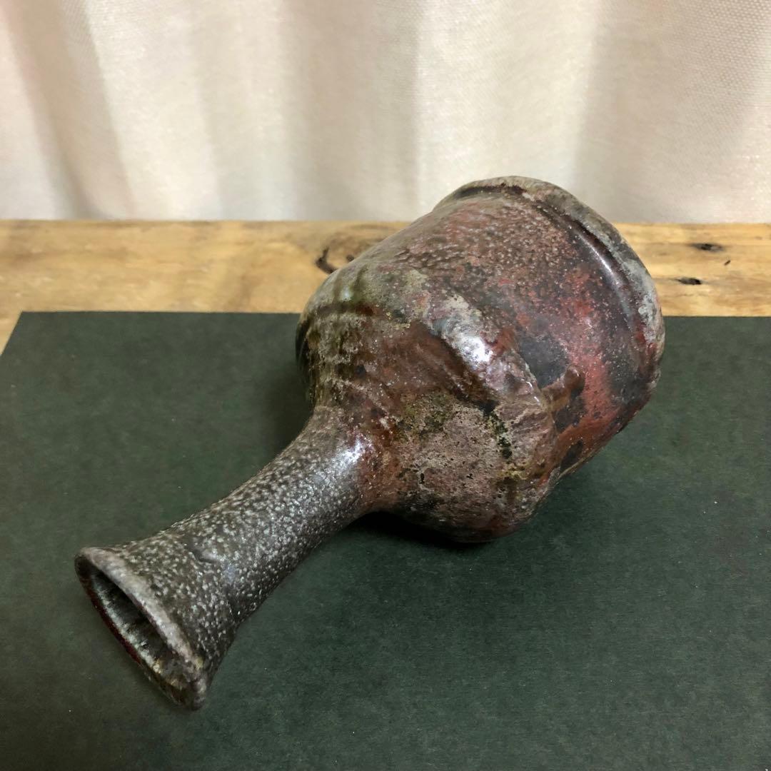 佐久知炎仙 秘色南蛮花器 共箱 茶道具