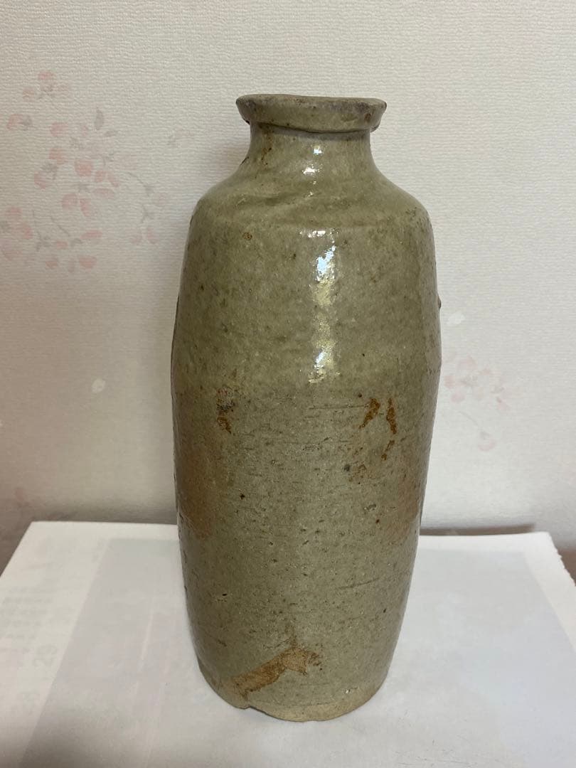 ♦古瀬戸 灰釉 徳利 酒器 江戸時代初期 一輪挿し 置物飾り 骨董品