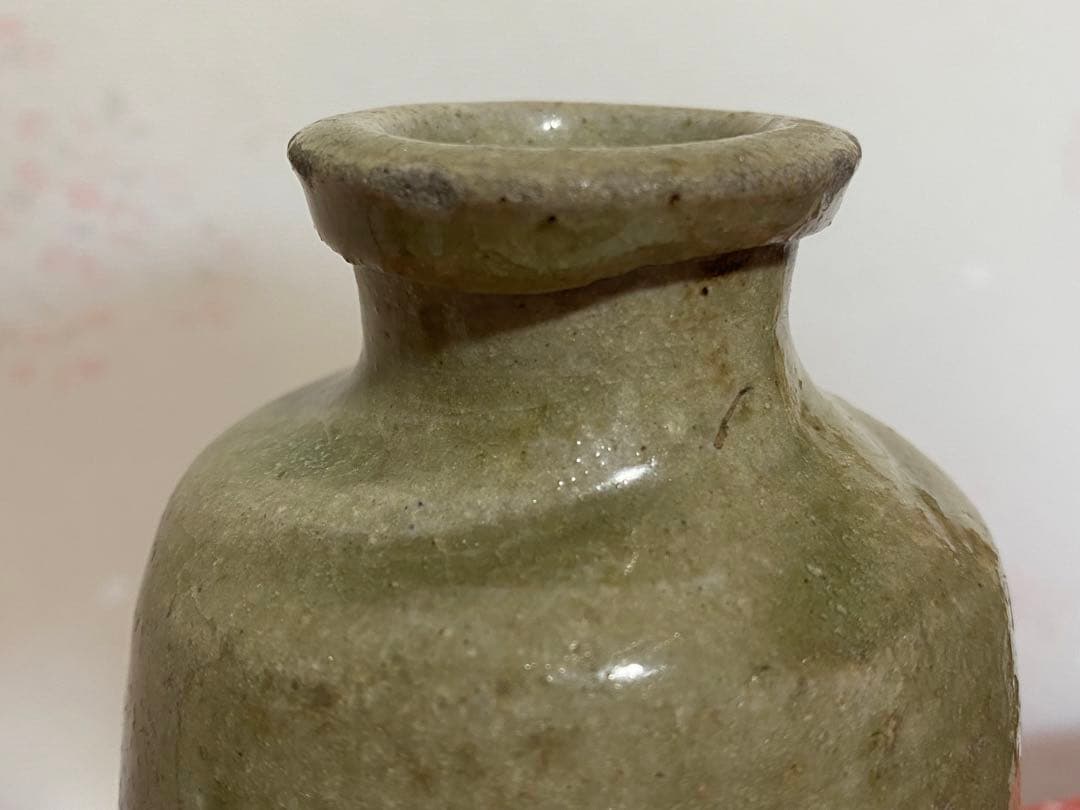 ♦古瀬戸 灰釉 徳利 酒器 江戸時代初期 一輪挿し 置物飾り 骨董品