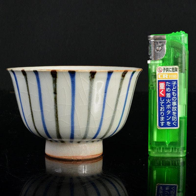 煎茶道具　夜寒焼　凌古堂造　引分　番茶碗　九客　合計18客　共箱　M　R4403