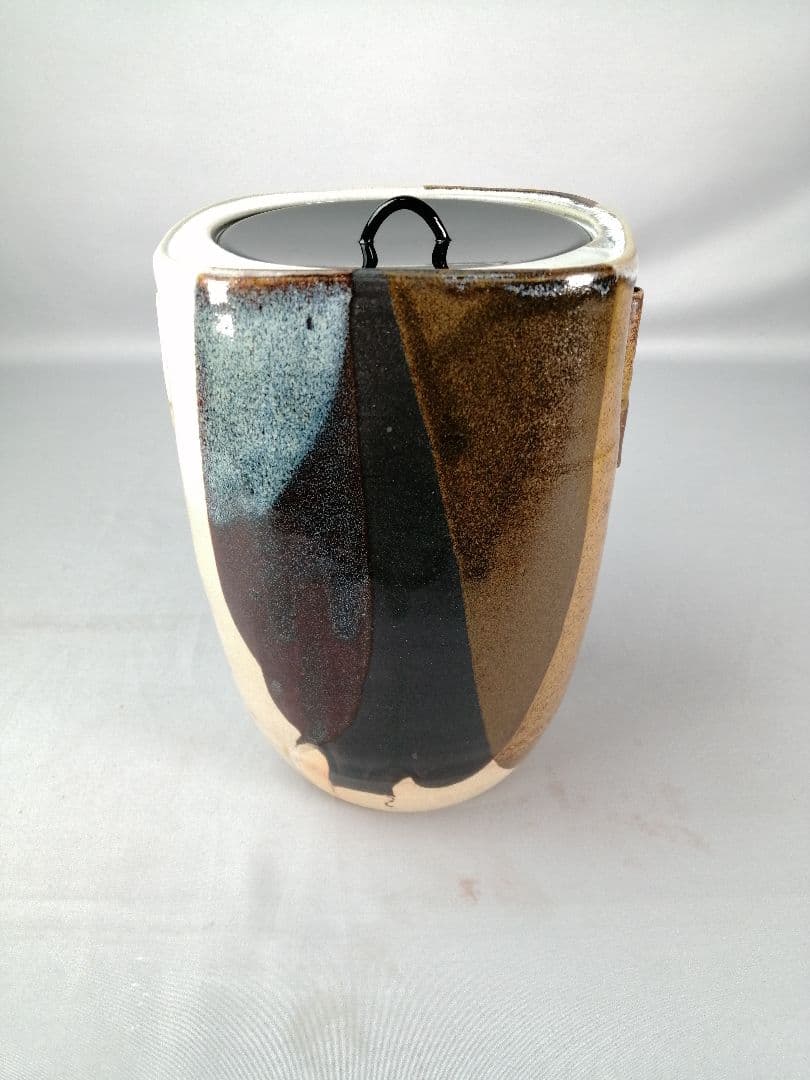 【茶道具】萬古焼　仁清写耳付水指　水指396