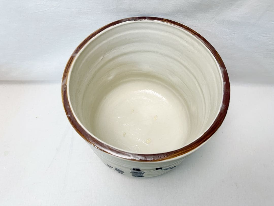 未使用 水屋道具 瀬戸 志野 水屋瓶 六兵衛 陶印 割蓋付き 水差し