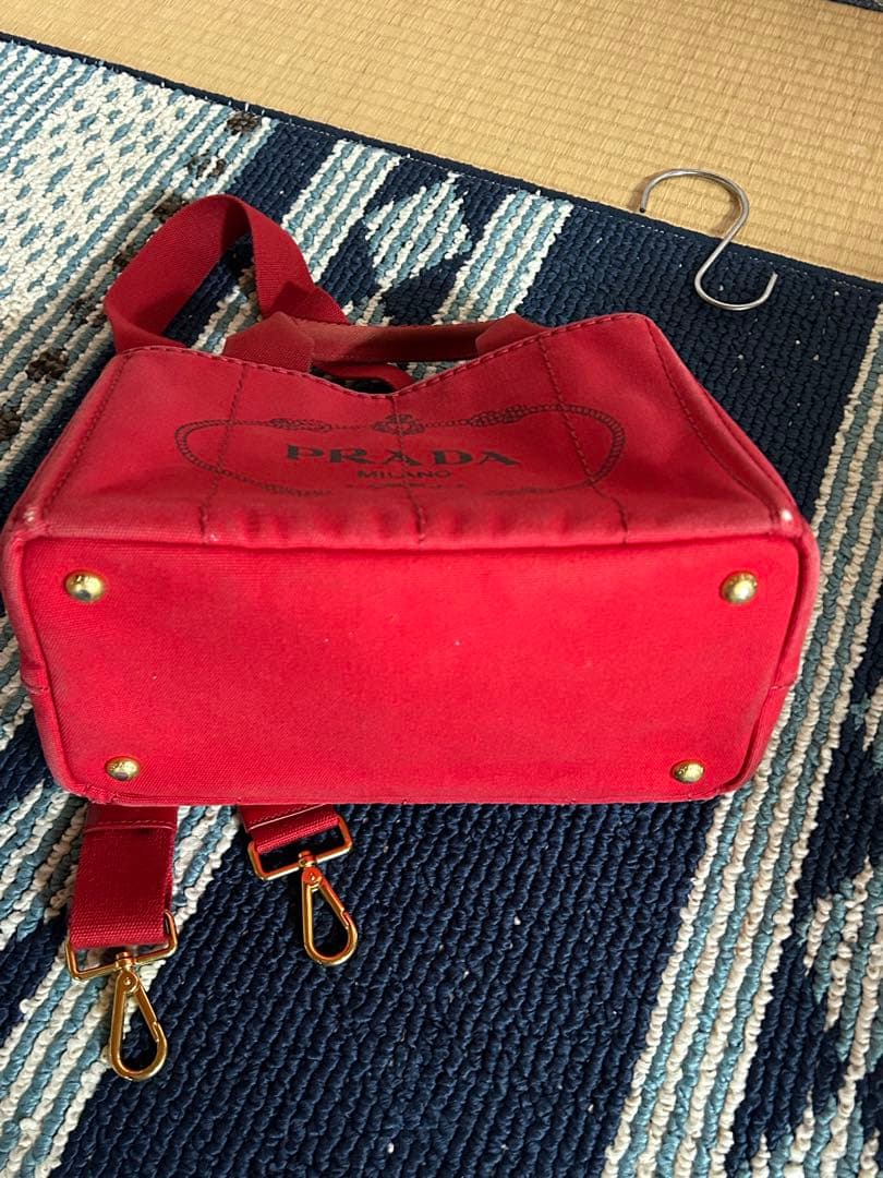 PRADA CANAPA カナパ　レッド トートバッグ赤プラダ