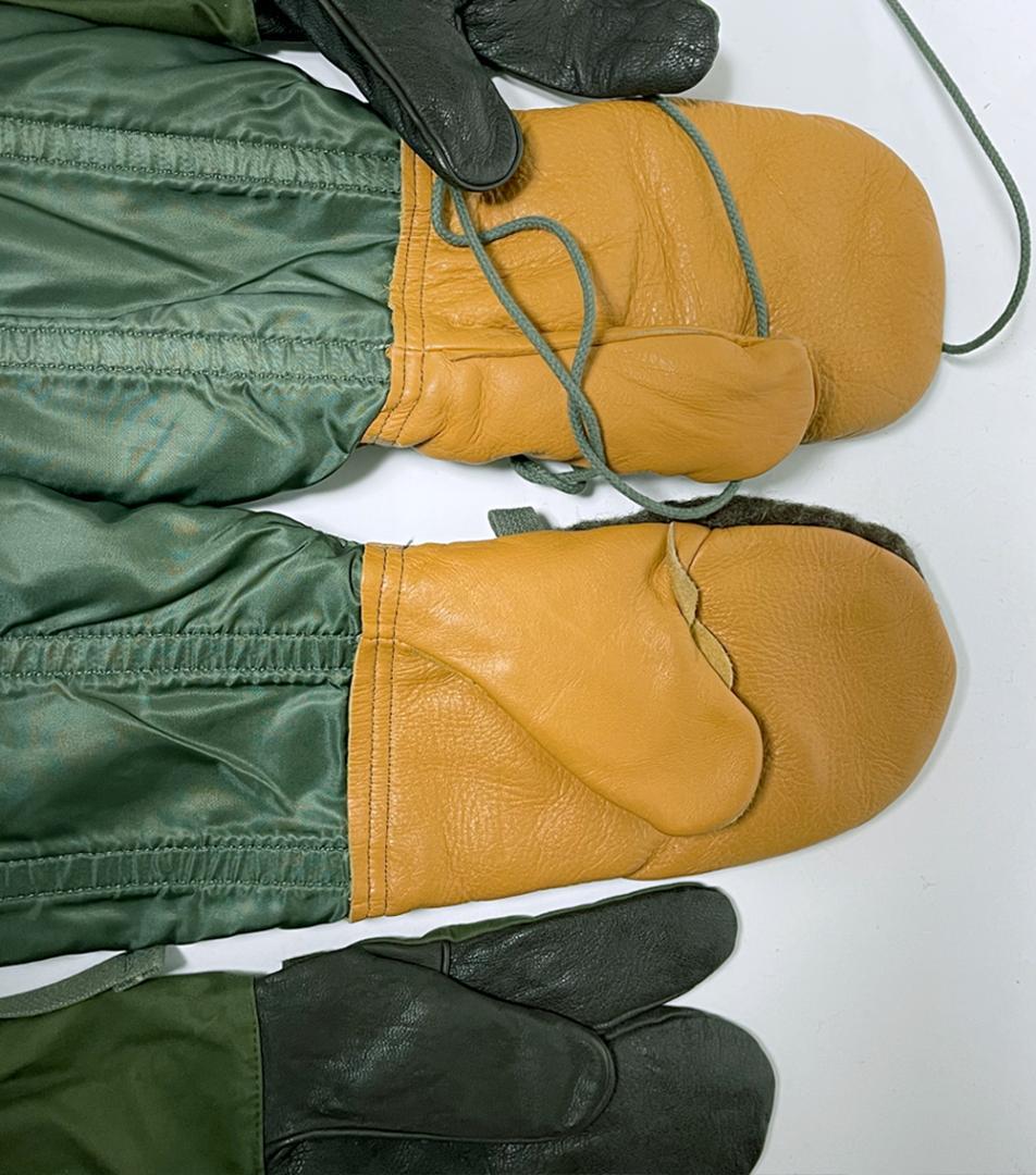 米軍実物 本革 レザー ウィンター ミトン グローブ セット ミリタリー