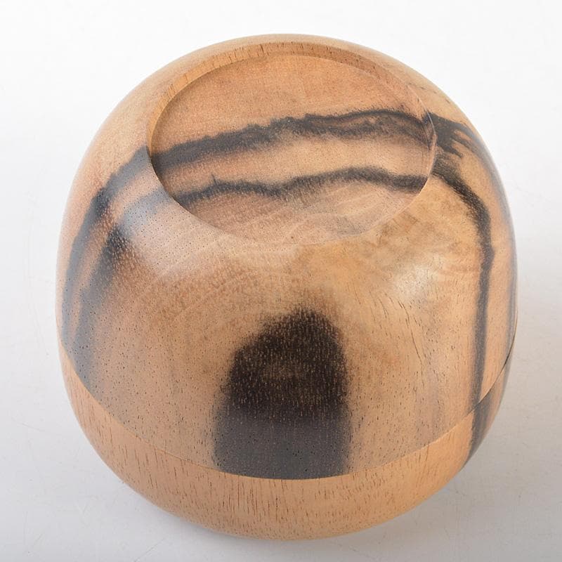 茶道具　百福作　黒柿製　棗　箱付　C　R7316