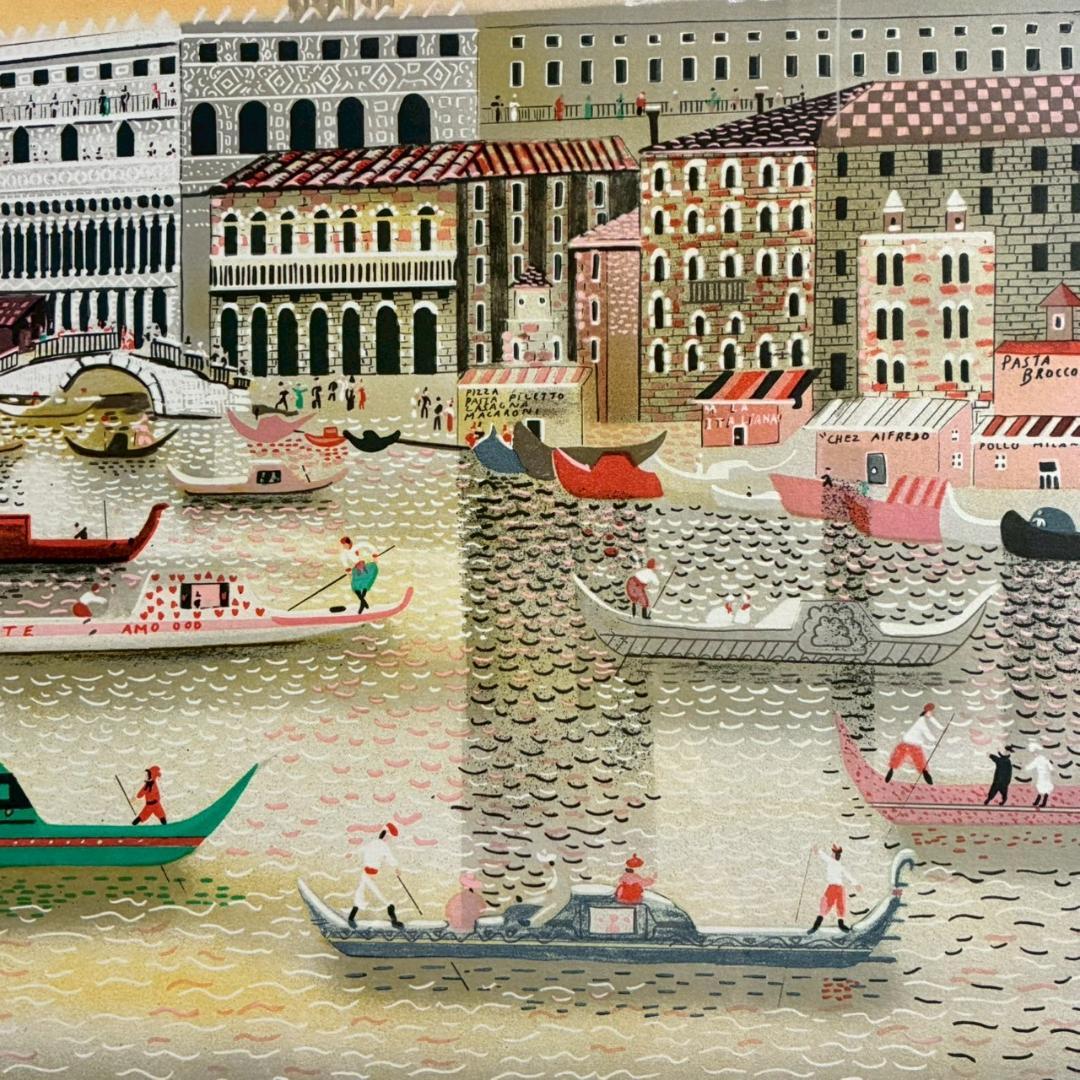 イザベル・バイレン「ベニス」リトグラフ 直筆サイン入り 額縁入り ヴェネツィア