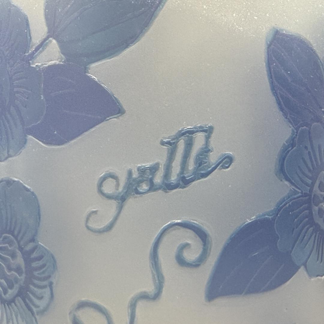 【証明書付】高さ14cm 幅8cm エミールガレ ランプ カメオ彫