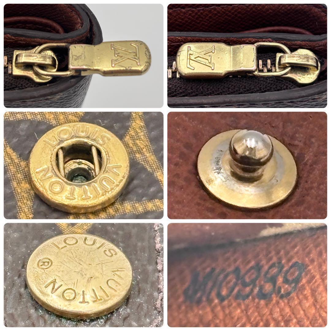 ルイヴィトン モノグラム コンパクトジップ　二つ折り財布　ブラウン 正規品