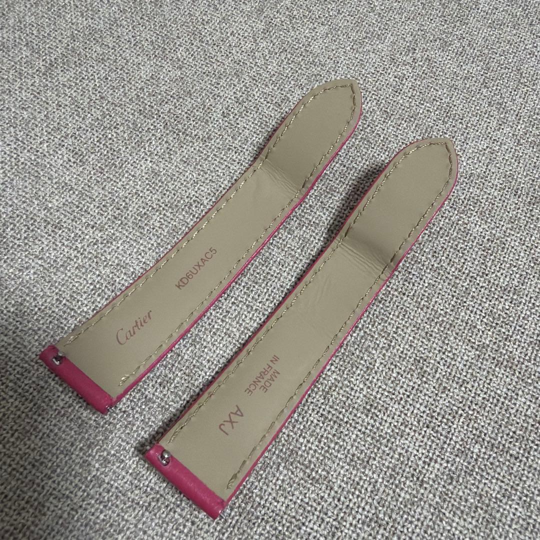 （美品）Cartier タンクソロSM カーフレザー　ベルト　ピンク