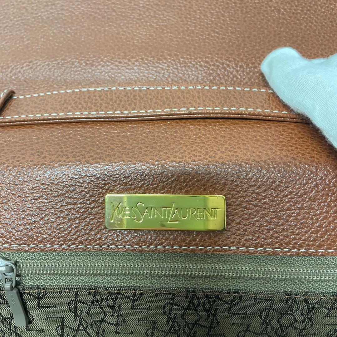 イブサンローラン ショルダー ヴィンテージ YSL ブラウン MBZ101