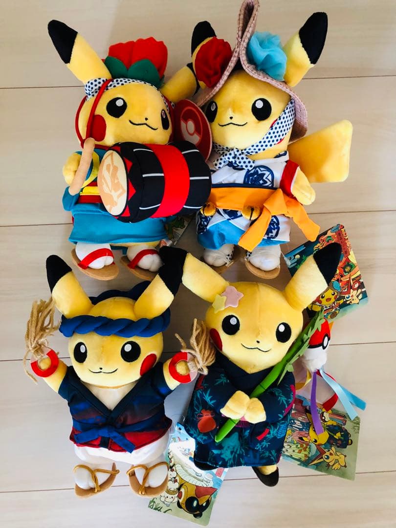 ポケモンセンタートウホク　祭りごっこ ピカチュウ 4種 　ぬいぐるみ