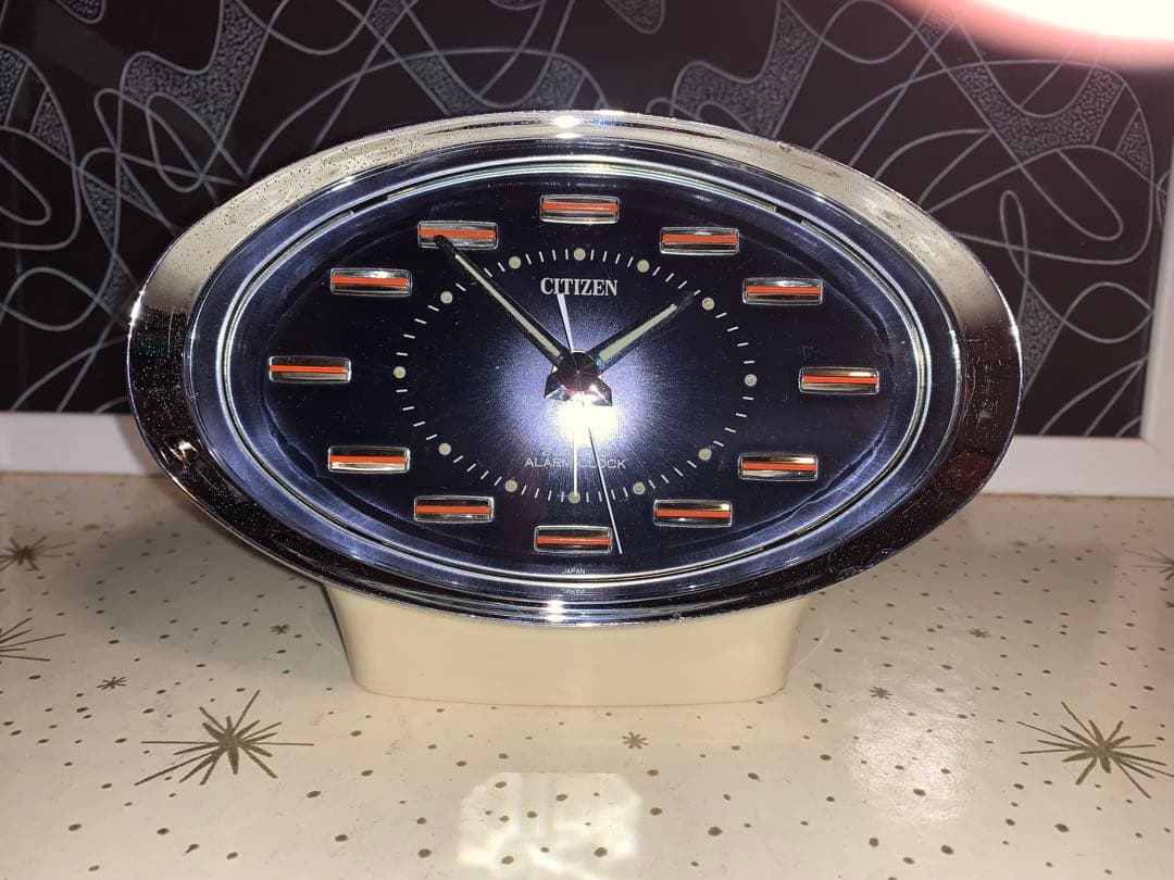 CITIZEN シチズン ゼンマイ　置時計☆昭和レトロ　スペースエイジ　70's