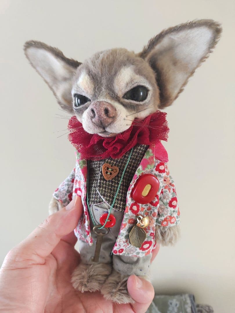 テディベア　作家　アーティストベア　アートドール　チワワのアレン