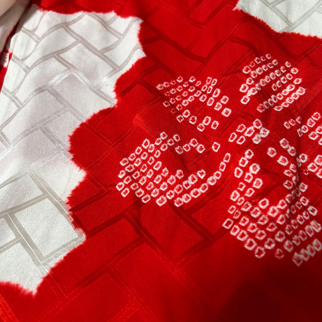 振袖と長襦袢のセット　栗山吉三郎　落款あり　京紅型　桜楓市女笠 　水色　小柄な方