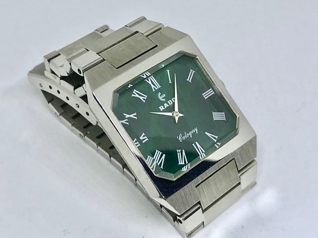 ビンテージ・ラドー・コロニー・スクエア・手巻き・グリーン文字盤