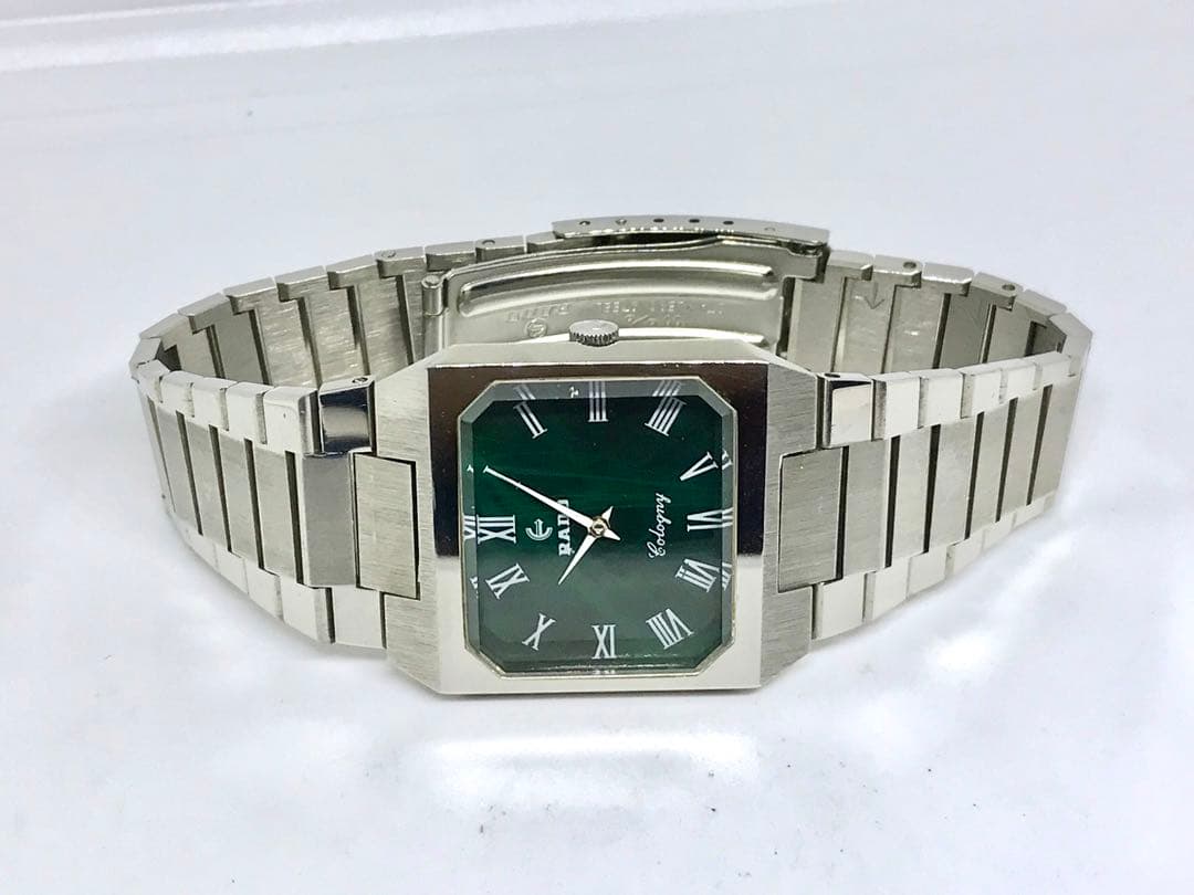 ビンテージ・ラドー・コロニー・スクエア・手巻き・グリーン文字盤