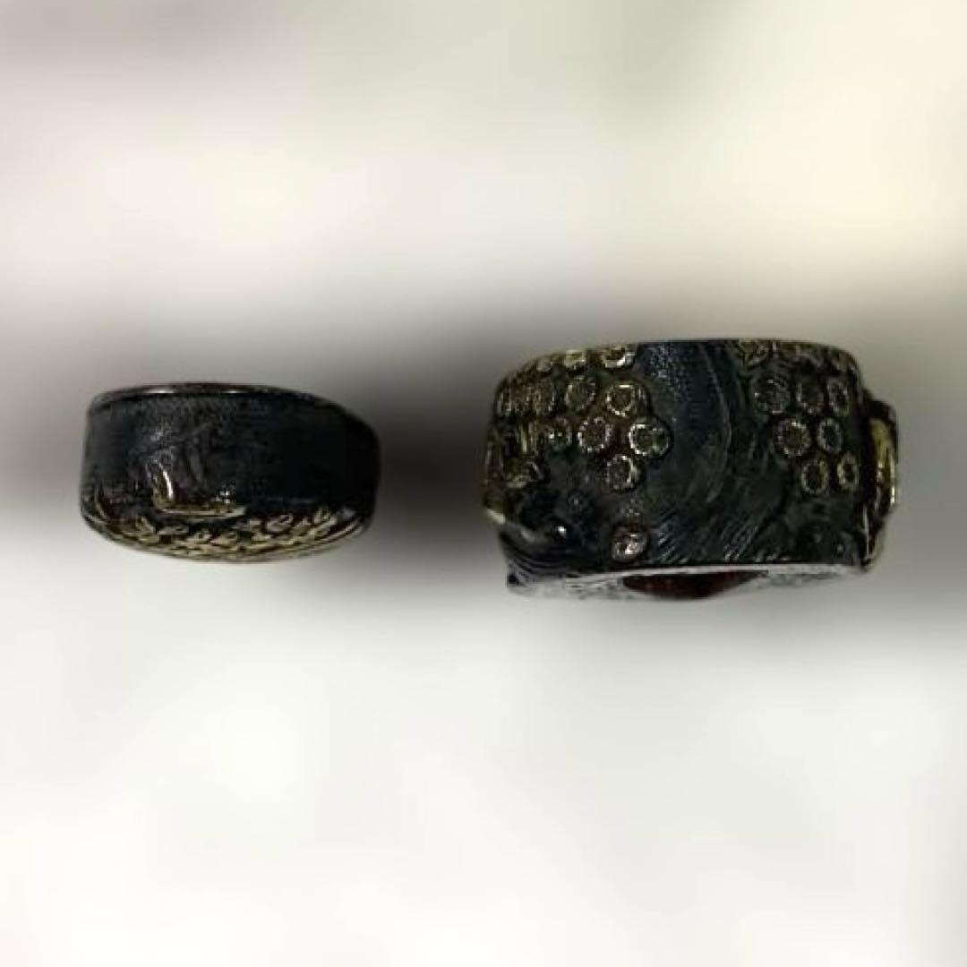 B-38 縁頭　金象嵌　在銘　武具　刀装具　刀　骨董品　美術品　工芸品　江戸時代