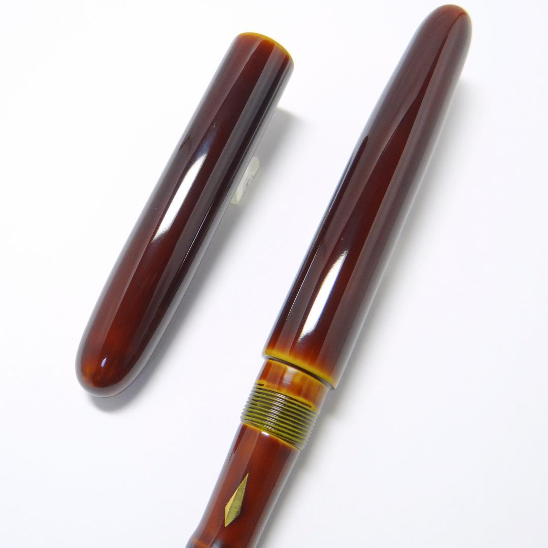【非常に希少・ナガサワ文具】中屋万年筆 シガー ロング 朽葉 漆 NAKAYA