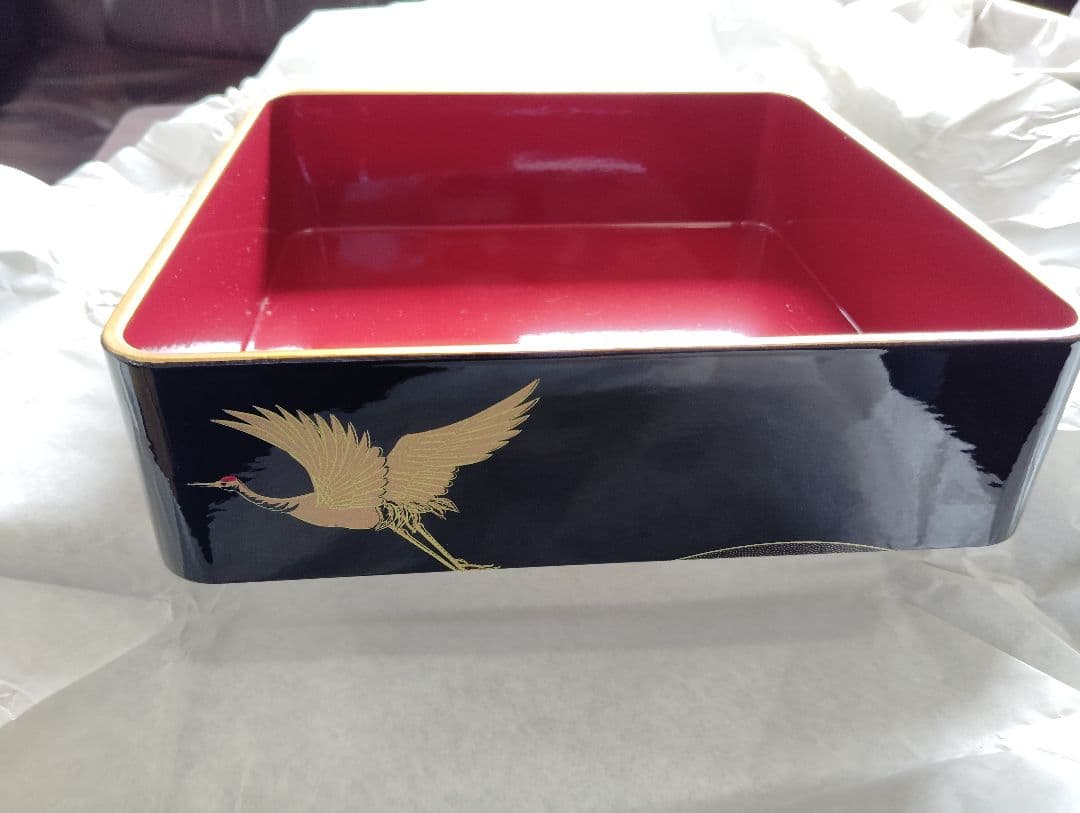 漆器 重箱 三段（鶴）No.3