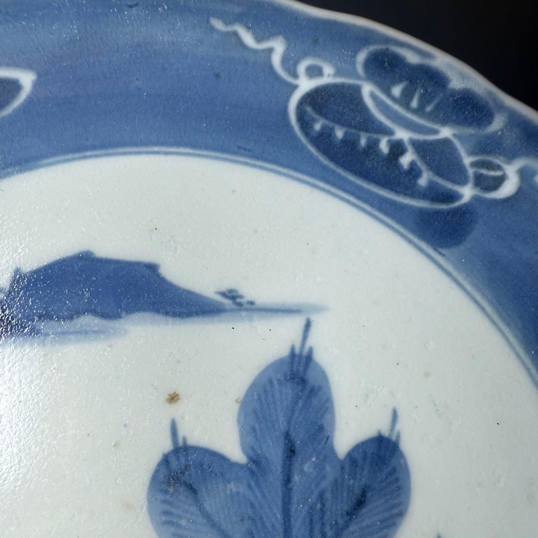 古伊万里　染付　墨弾き　小槌宝珠文　七寸皿　9枚　古陶を楽しむ　古美術