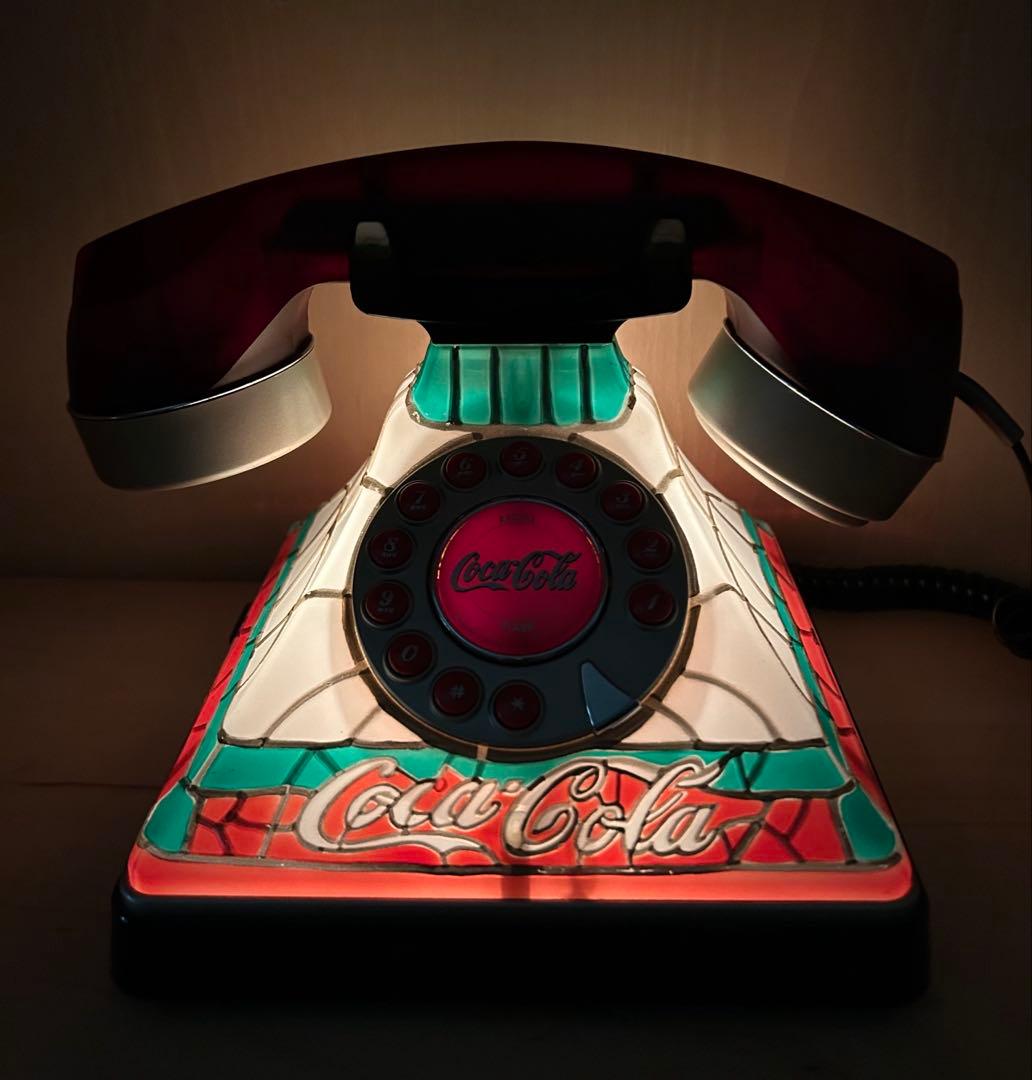 コカコーラ　電話機　ステンドグラス風　アンティーク　ビンテージ