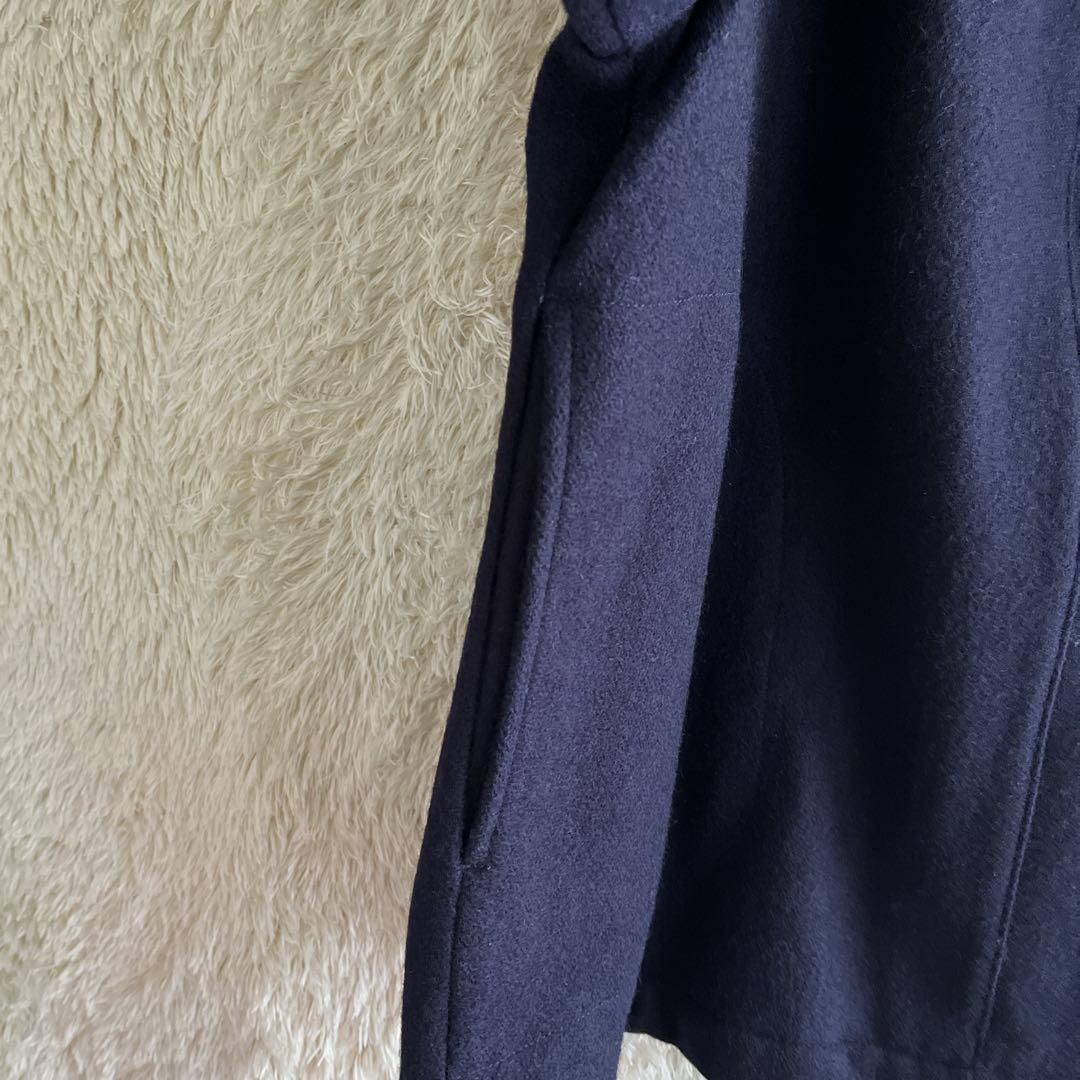 ファミリア　ウールコート　　フード付き　ネイビー