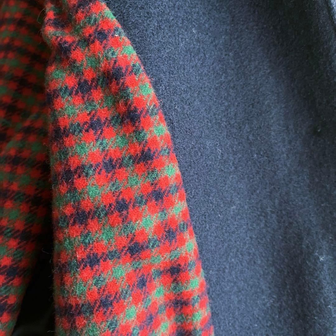 ファミリア　ウールコート　　フード付き　ネイビー