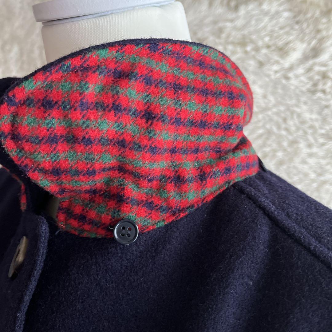 ファミリア　ウールコート　　フード付き　ネイビー