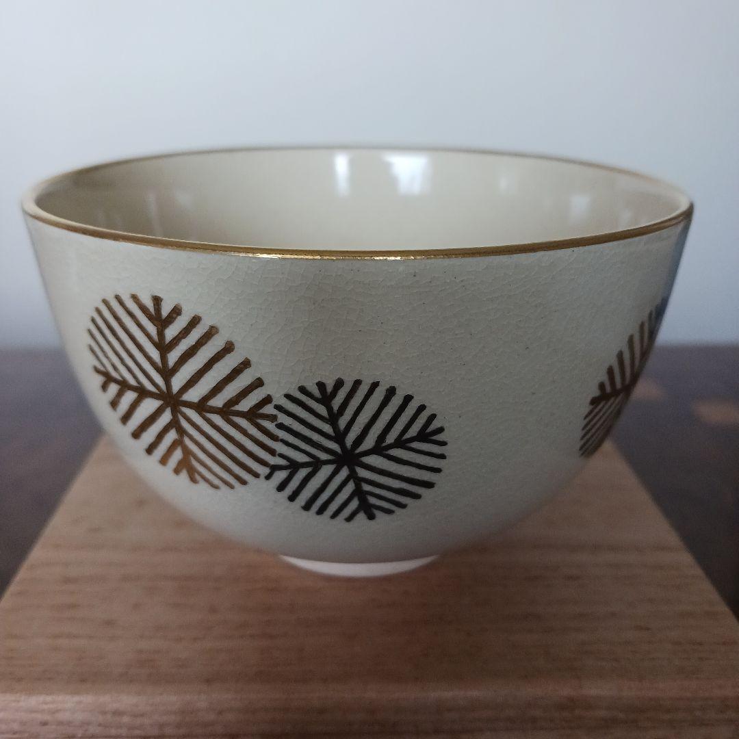 ✨【金銀唐松　茶碗】琴浦　桐山造　 茶碗 陶器 共箱・共布付