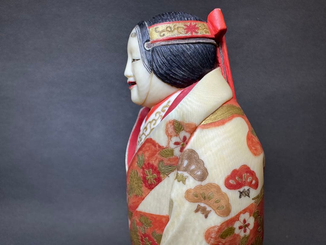 極上　博多人形　希少品　置物　仏像　和彫　天然素材　アンティーク　和彫　置物