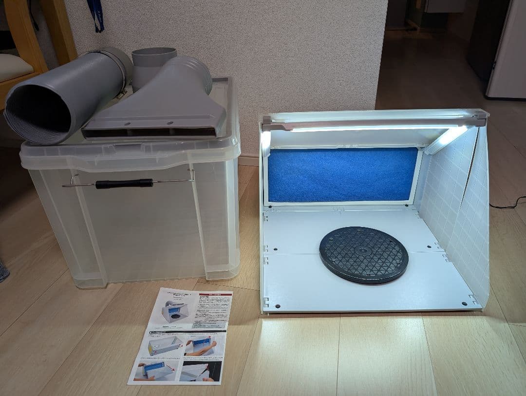 サンコーLEDライト付きパワフルファン塗装ブース