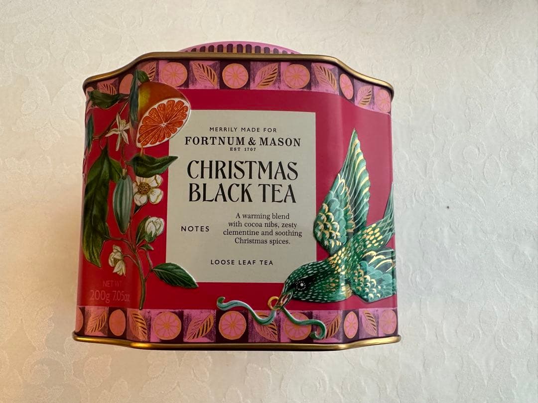 フォートナム&メイソン　クリスマス・ブラック・ティー、モロッカンミントティー