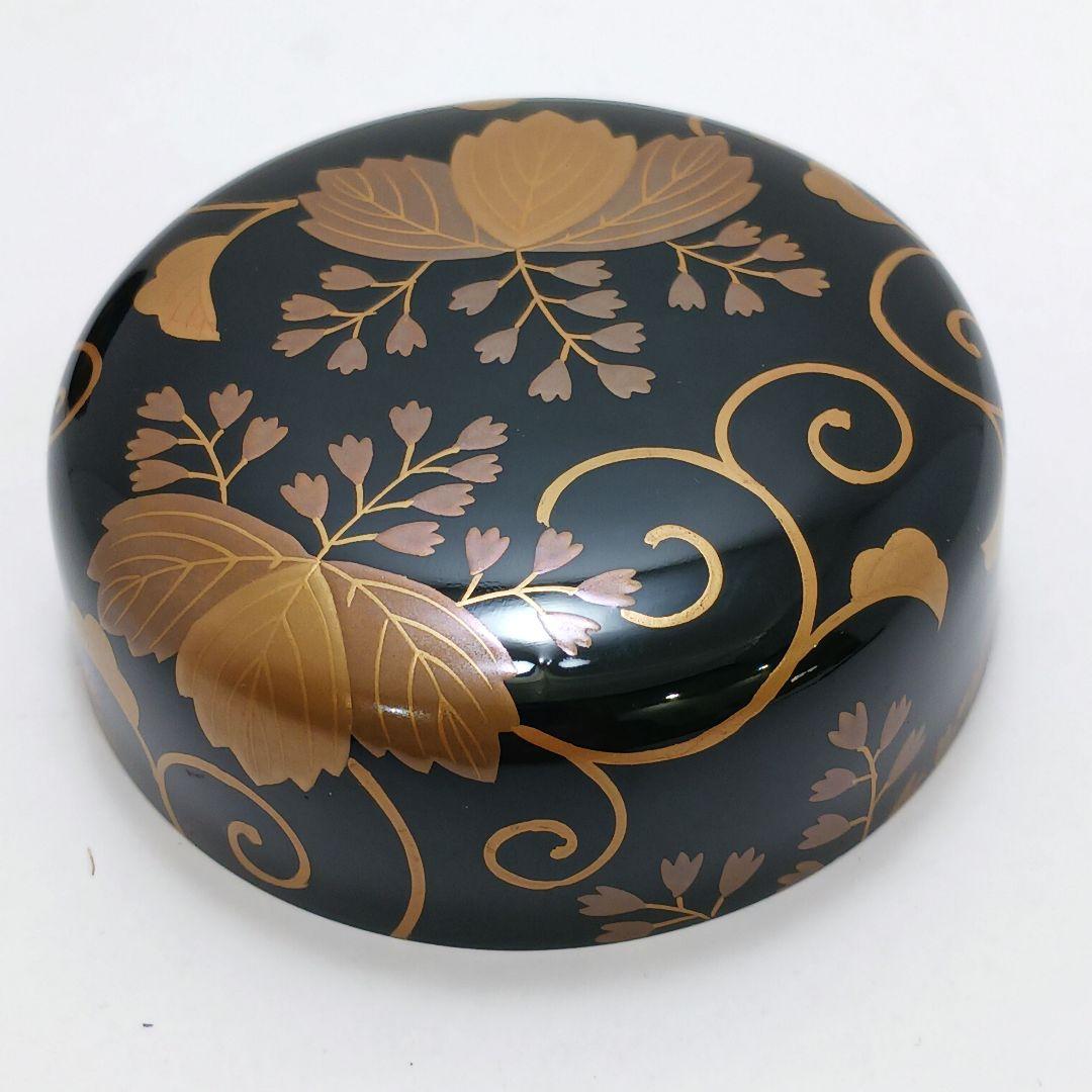 Y3030-7 茶道具 佐一郎作 金蒔絵 桐唐草蒔絵 中棗 共箱　YY