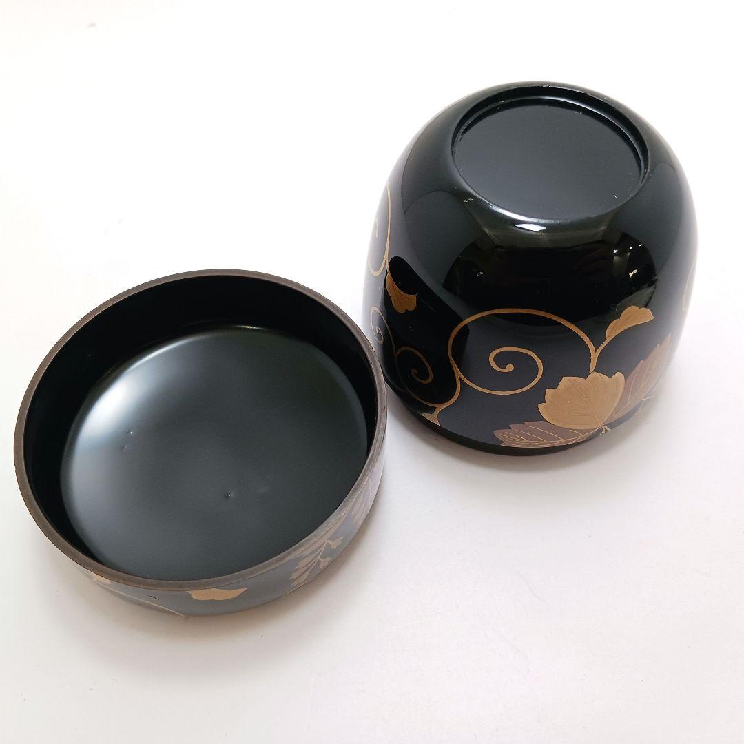 Y3030-7 茶道具 佐一郎作 金蒔絵 桐唐草蒔絵 中棗 共箱　YY