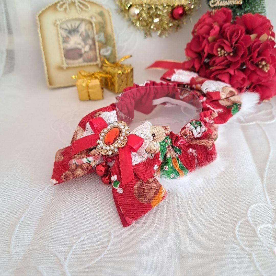 プッチ、クリスマスシリーズ(赤くまさん)わんちゃん猫ちゃん用首輪