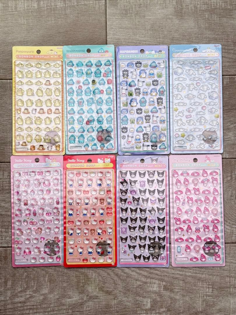 【正規品】サンリオ　ボンボンドロップシール　ミニ　ウォーターインシール　11枚