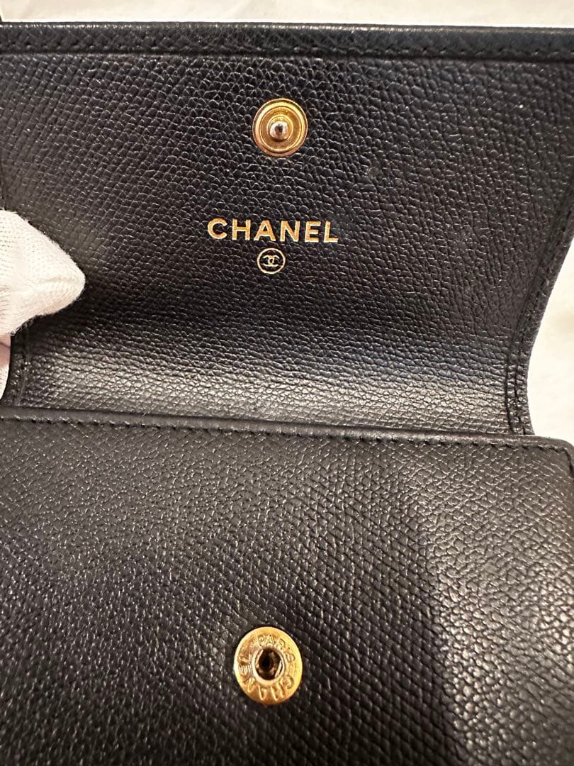 CHANEL ココボタン 折り財布 ブラック シリアル9番台 正規品