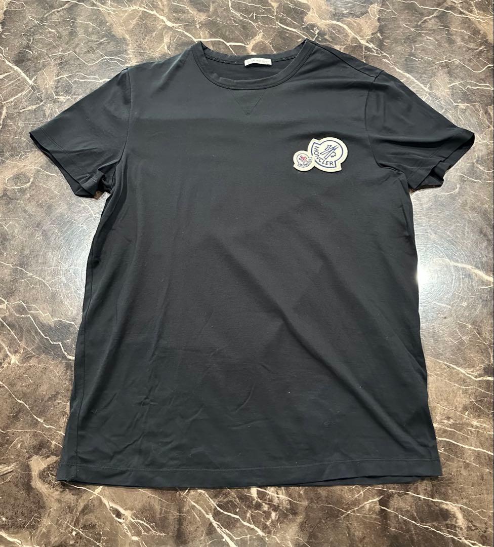 Moncler ブラック Tシャツ パッチ付き　S