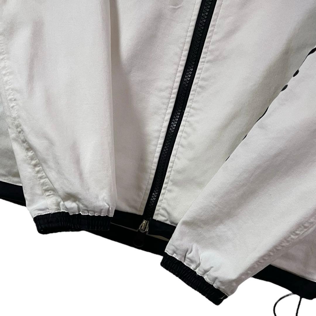 muta MARINE フーデッドパーカー ジャケット 刺繍ロゴ 白×黒 0