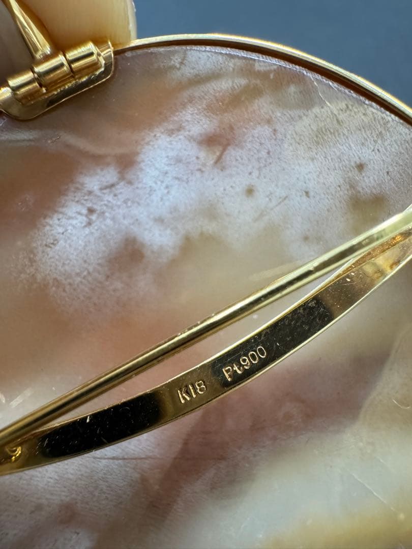 K18 カメオ ペンダント ブローチ