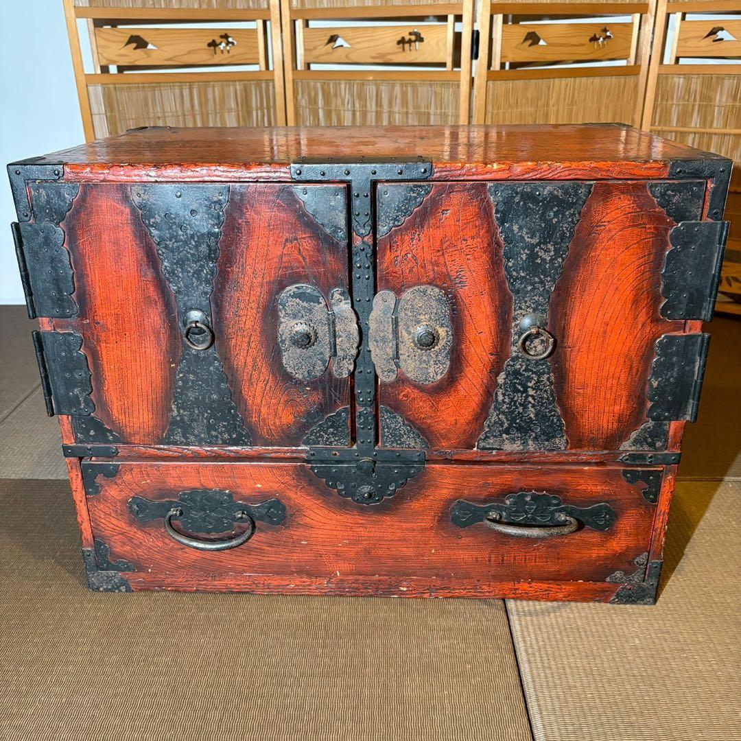 船箪笥　時代箪笥 引出し収納 和家具 アンティーク 伝統工芸 レトロ 和室 座敷