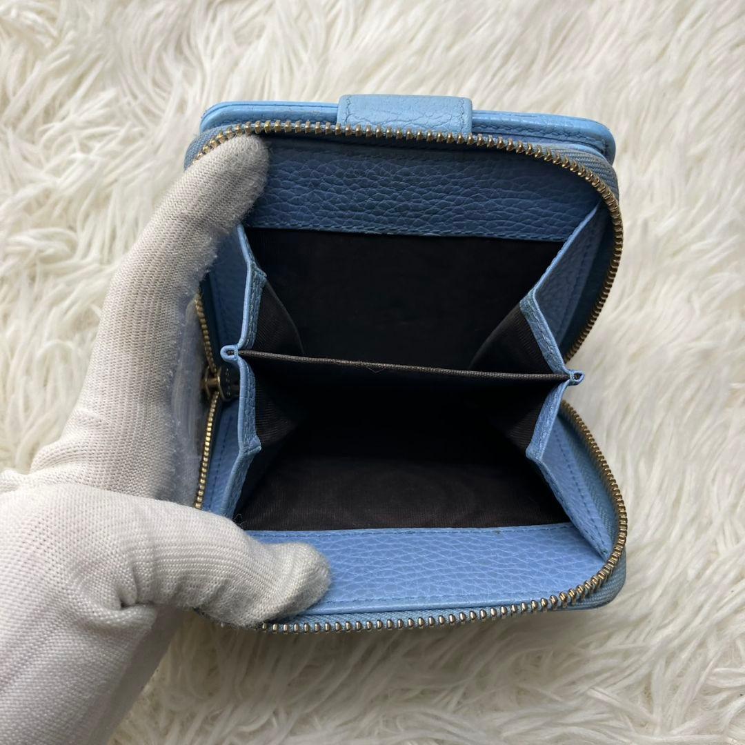 極美品✨グッチgucci GG キャンバスラウンドジップ折財布