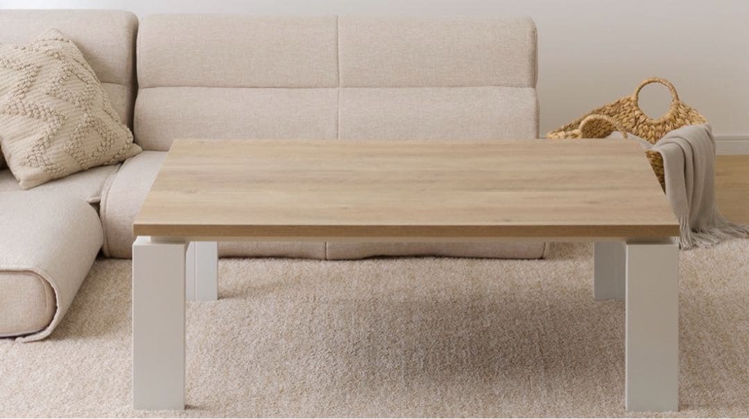 【匿名・直接受取選択可】シンプル木製こたつ 白　リビングこたつ　ニトリ